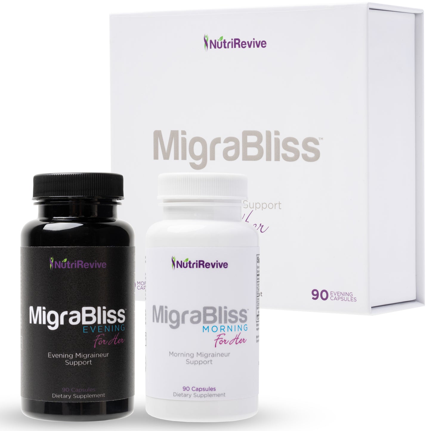 MigraBliss - Day & Night Migraine Relief for Women (2 Bottles)